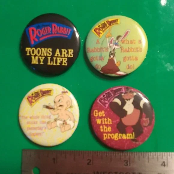 Vintage | Jewelry | Roger Rabbit Pin Buttons Vintage Lot Of 4 ...